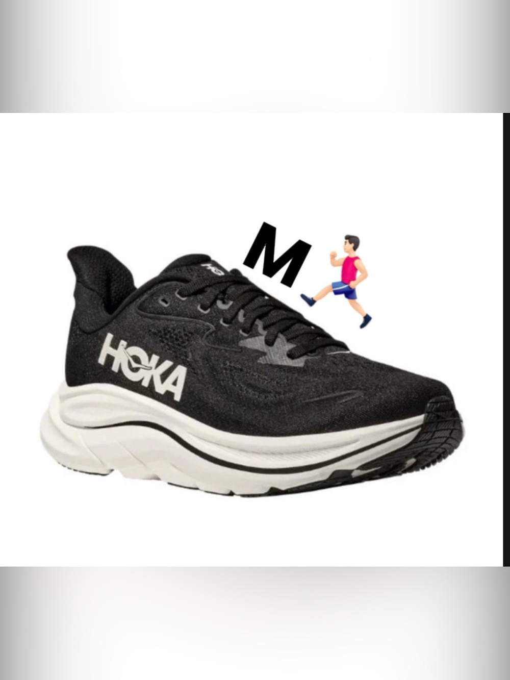 Hoka Men's Black&White Running Shoes brand new, soft and comfortable(Size 7.5)